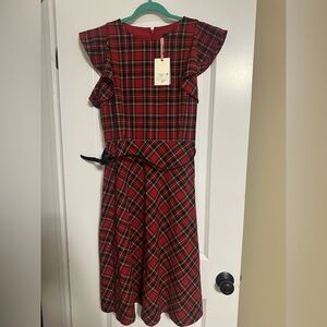 Alex Marie Red Plaid Casual Dress